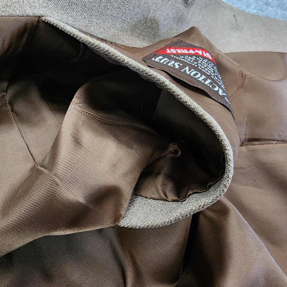 Vintage Levis Blazer Mens 42R Tan Trim Cut Sta-Prest Action Suit Sport Coat Prep - Picture 15 of 16